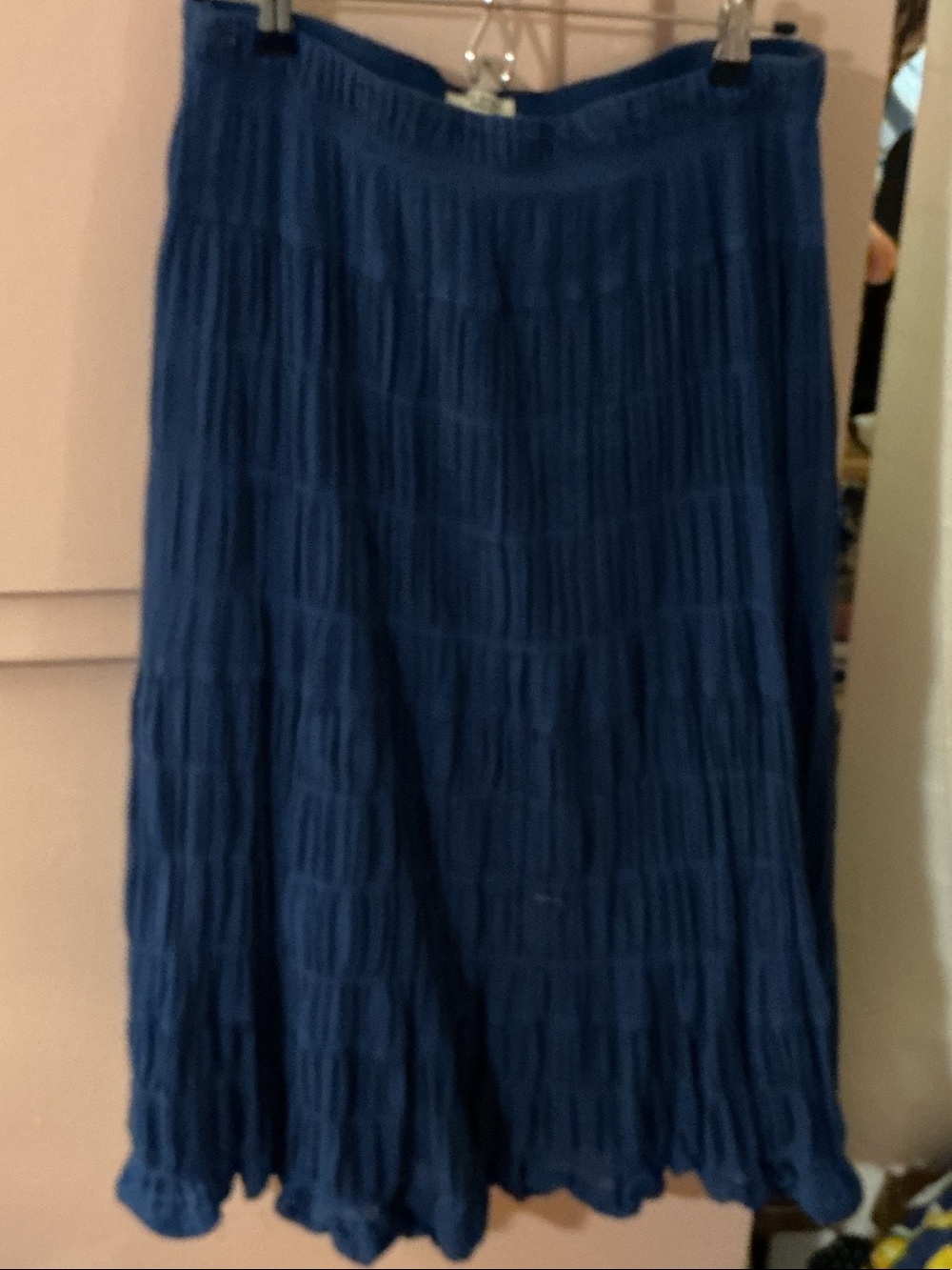 Max Studio Deep Blue Tiered Maxi Skirt
